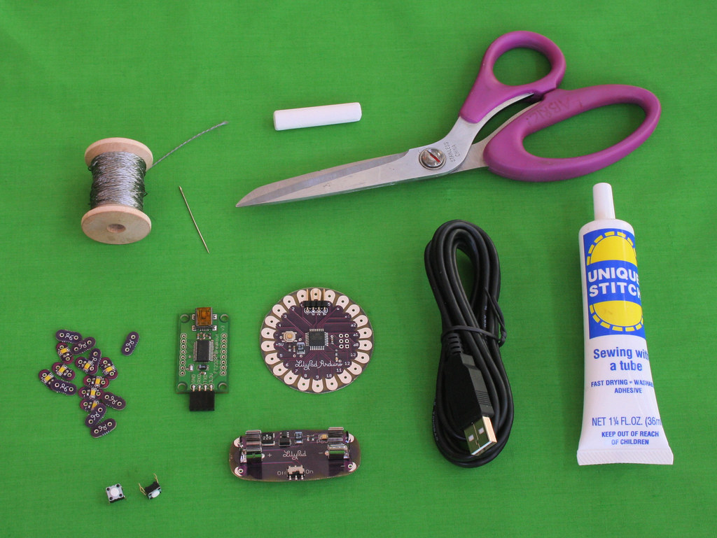 turn signal jacket tutorial supplies Leah Buechley Flickr