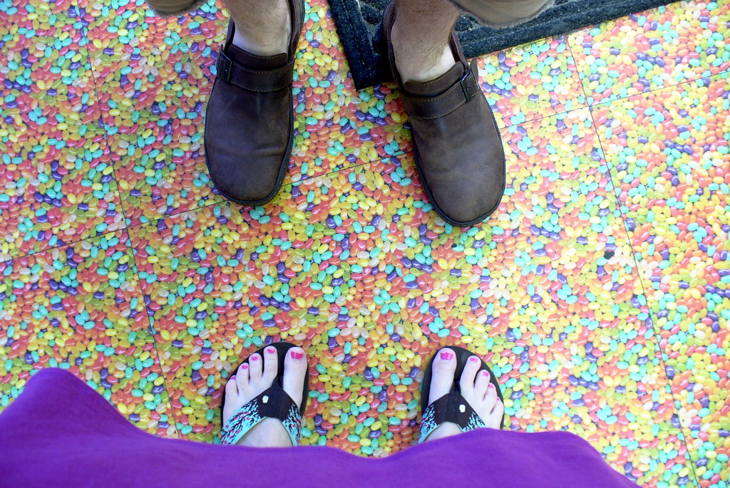 Jelly bean linoleum I cannot think of better flooring for… Flickr