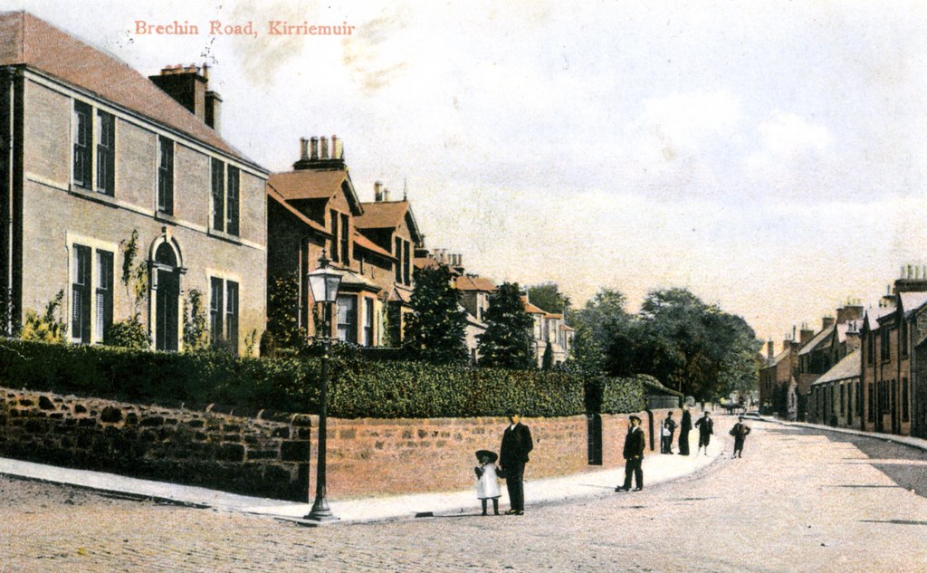 Old postcard of Brechin Road, Kirriemuir. Orignally posted… Flickr