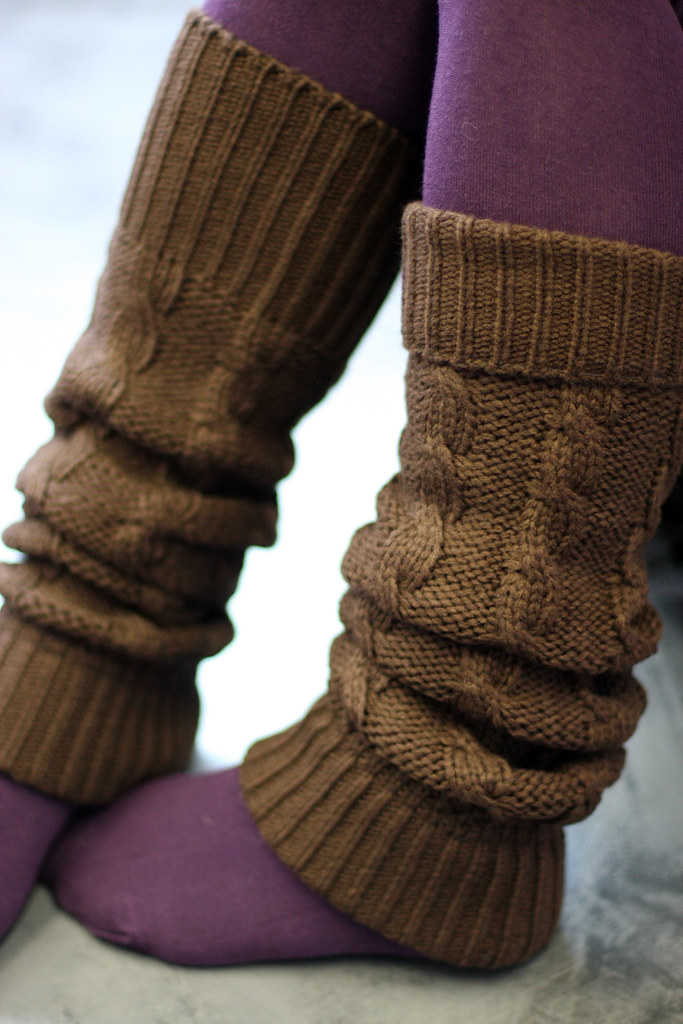 brown cable leg warmers Flickr