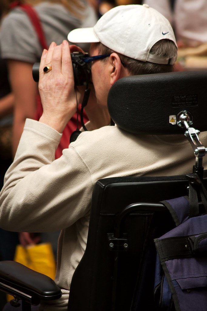 Wheelchair Photographer Shot in Borough Market, London. Flickr