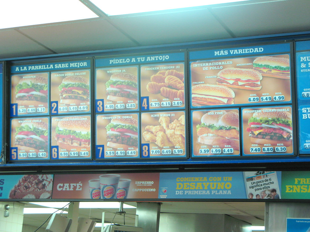 Burger King Menu, Puerto Rico a photo on Flickriver