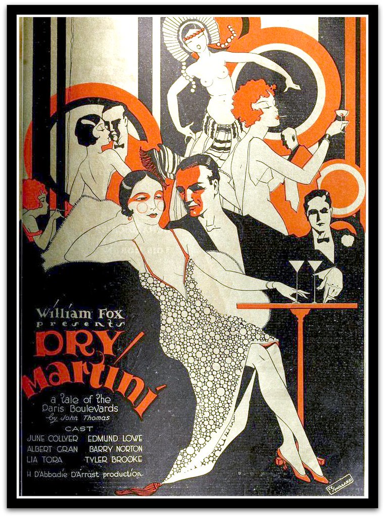 Vintage Art Deco Advert for Dry Martini 1928 film advert v… Flickr