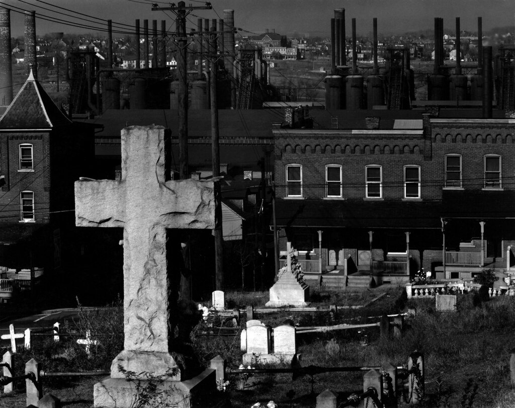 Walker Evans graveyard and steel mill, Bethlehem, Pennsyl… Flickr
