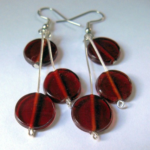 Blood Red Glass Bead Drop Earrings This lovely pair of blo… Flickr
