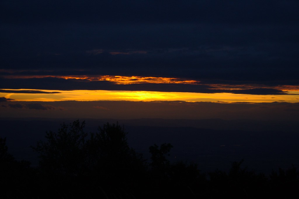 Couché de soleil Couché du soleil sur l'Ardèche vu