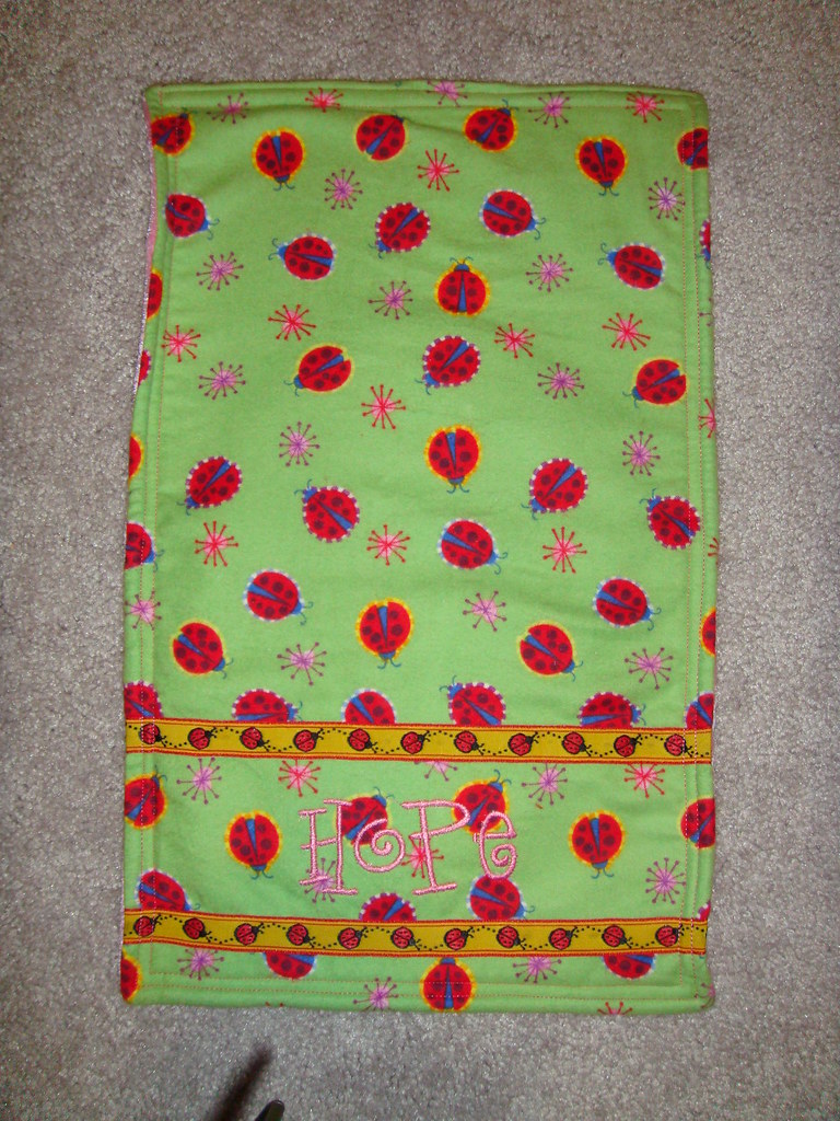 Ladybug burp cloth flannel top, fleece interfacing, crushe… Flickr