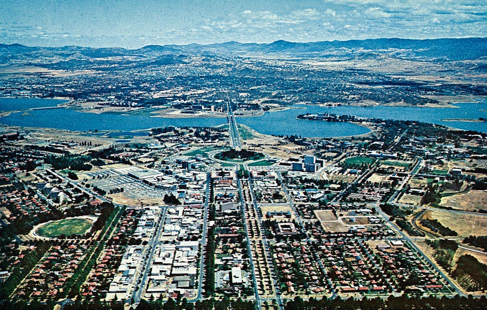 Aerial view of Canberra City, c1968 Martin Flickr