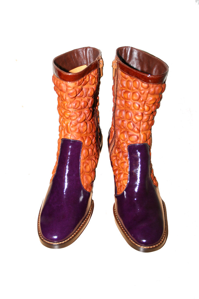 13 Botas 2 colores en piel de cuero lapussi y charol. Taco… Flickr