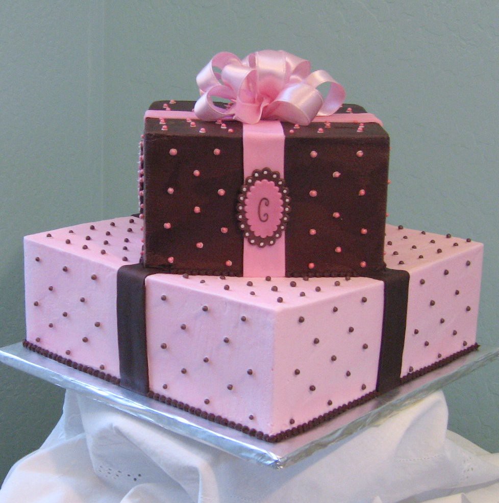 Bridal Shower Cake Square bridal shower cake iced in choco… Flickr