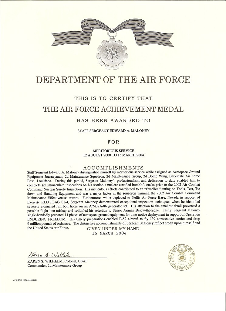 AIR FORCE ACHIEVEMENT MEDAL scanned photowell I wish some… Flickr