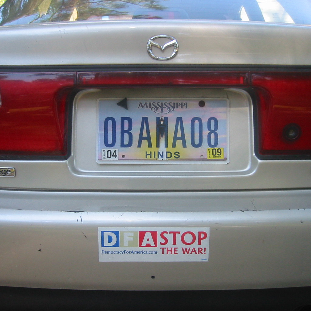 Obama 08 Car Tag My Mississippi custom license plate. I've… Flickr