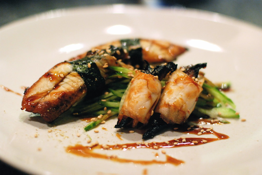 Unagi Grilled Unagi with a couple of pieces rolled in hira… Flickr