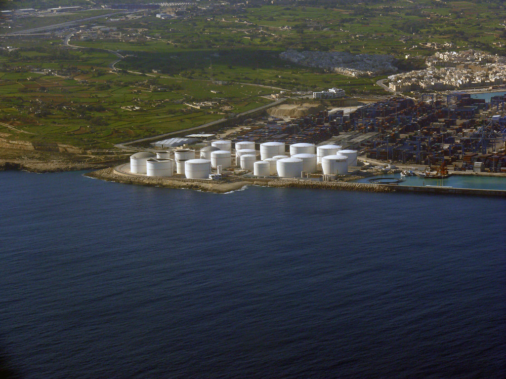 Oil storage tanks near Malta Freeport, Birzebbuga, Malta Flickr