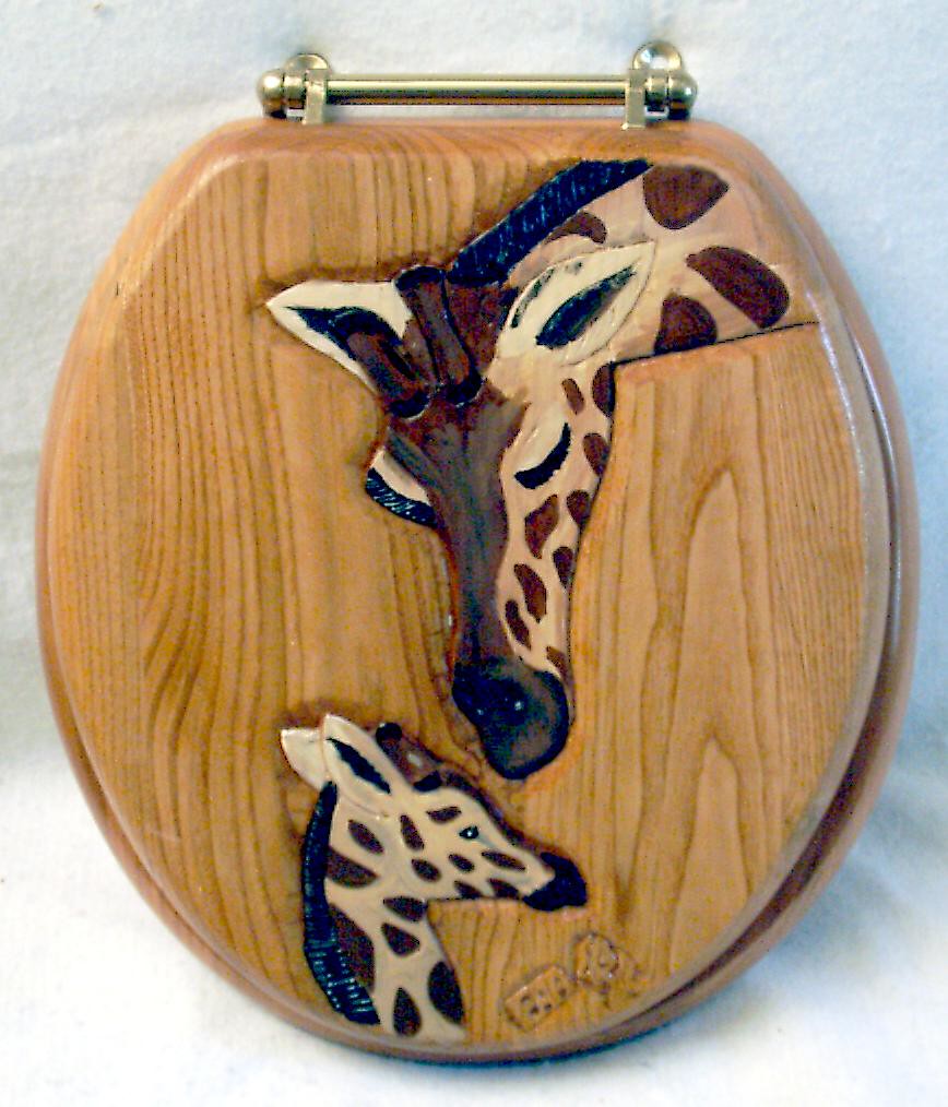 giraffe carved wood toilet seat see these and more at www.… Flickr