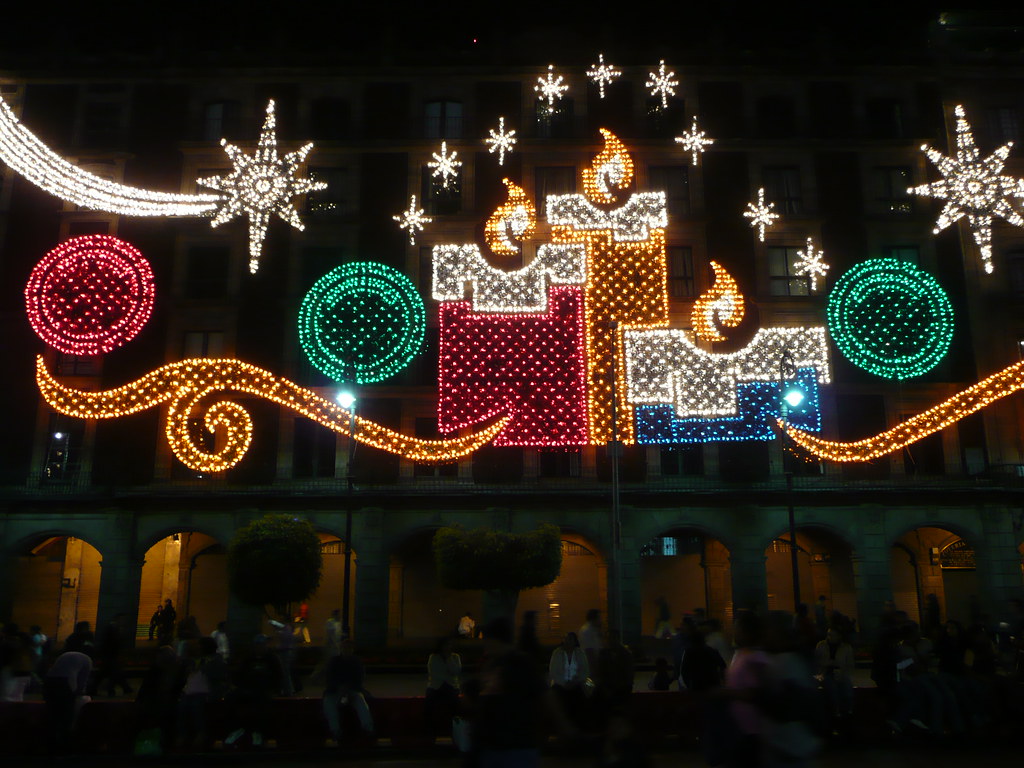 Christmas decorations around the Mexico City Zocalo Flickr
