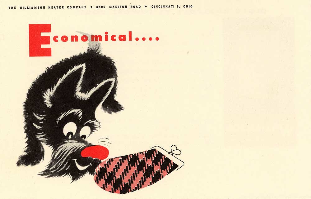 Williamson Heater Advertising Card Economical 1953 Artis… Todd