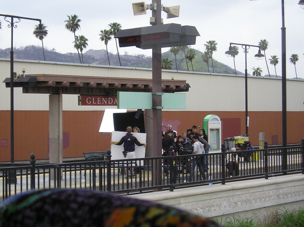 filming something at Glendale Amtrak Station, 2008 Flickr