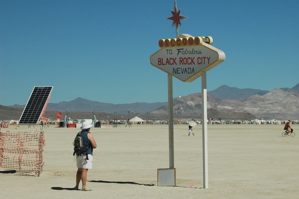 to Fabulous Black Rock City, Nevada sign Brian