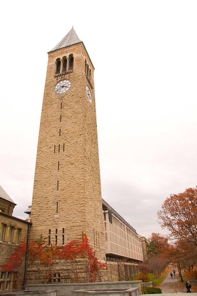 The Clock Tower in Fall Color Cornell University Flickr