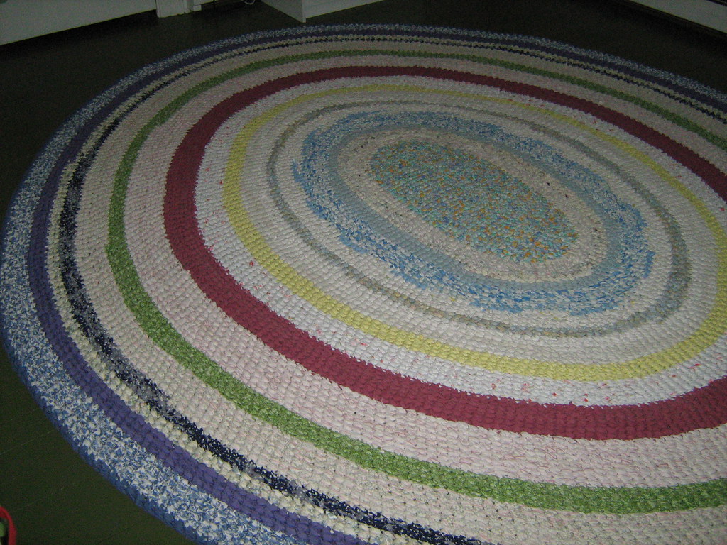hand crocheted rag rug I made this rug using by recycling … Flickr