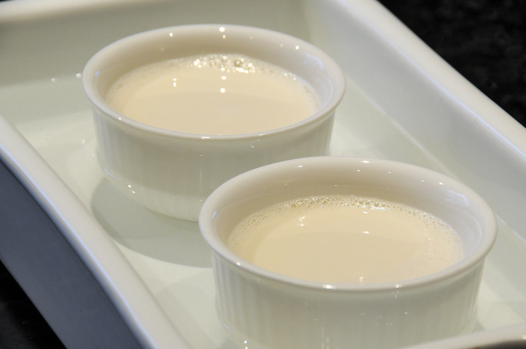 Bain Marie ramekins in a water bath Gail Rast Flickr