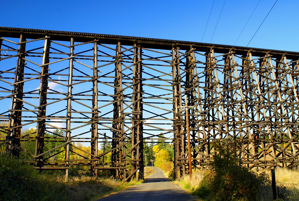 Wood Railroad Bridge This old railroad trestle was built b… Flickr