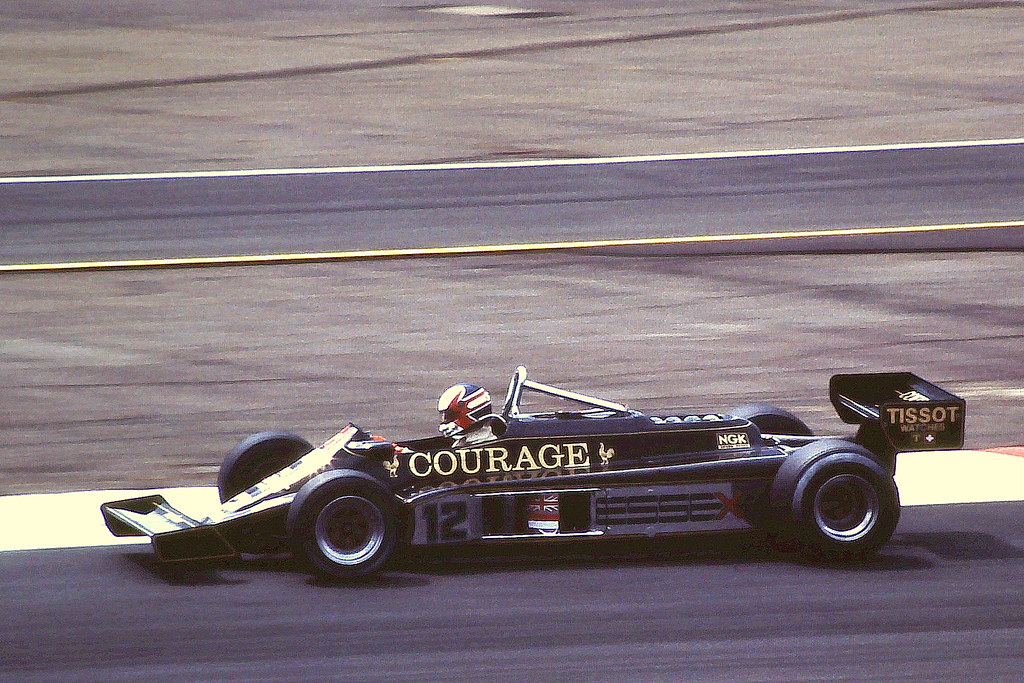 Nigel Mansell Lotus 87 during practice for the 1981 British Grand