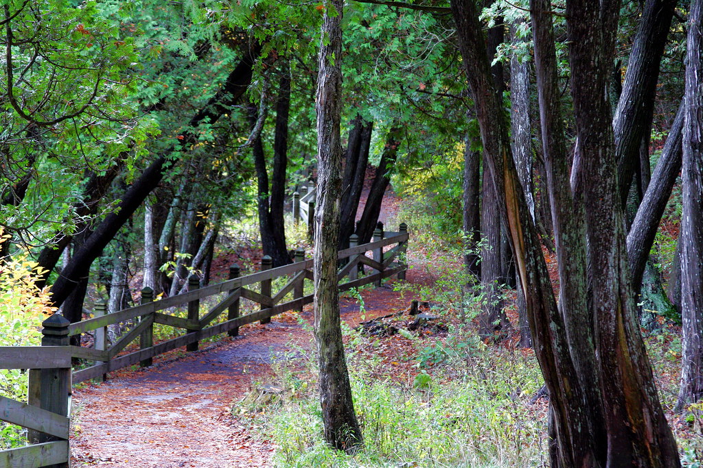 Trail A hiking trail on Mackinac Island, leadinig down fro… Flickr