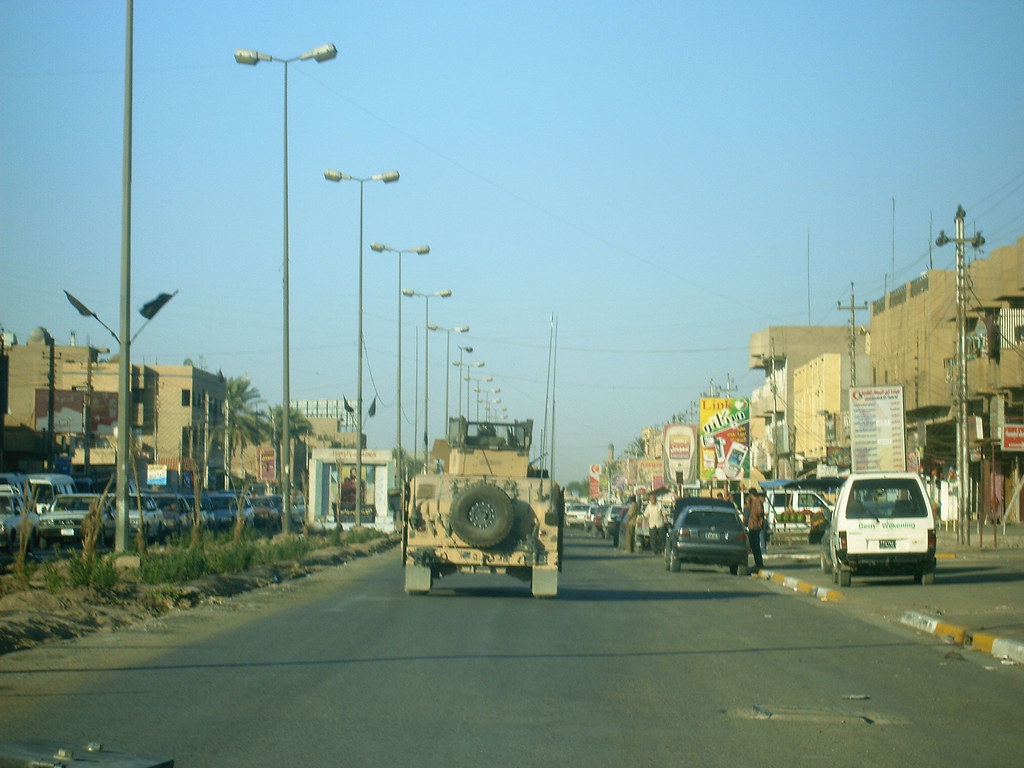 Baghdad street A view from Johns HMMV Richard Hickey Flickr