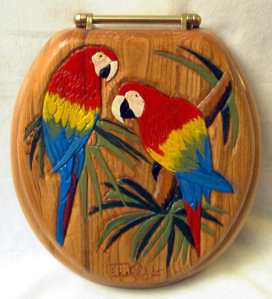 macaw carved wood toilet seat see these and more at www.tw… Flickr