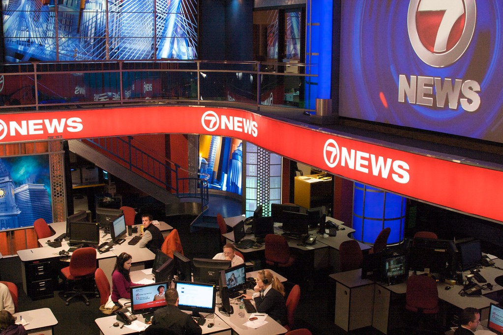 WHDH Channel 7 Boston The News room from above. Notice the… Flickr