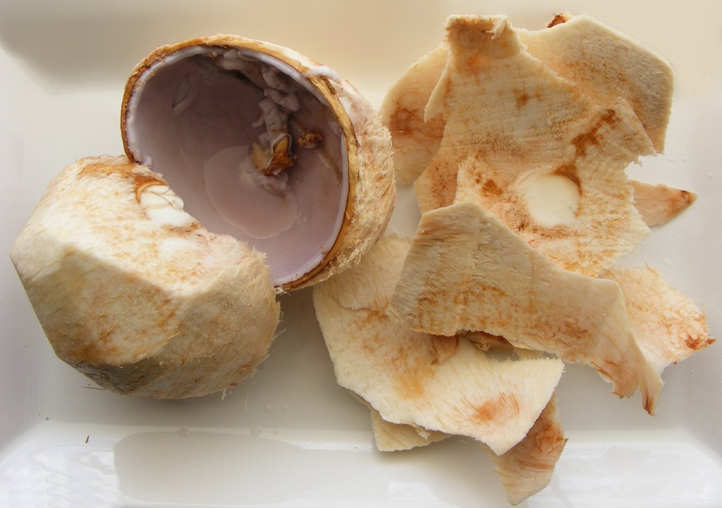 Spoilt Coconut When the flesh and water turned pink, you s… Flickr