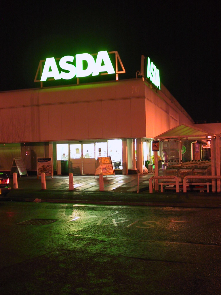 Bury ASDA Nightime The Bury branch of ASDA at night Nicholas Smale