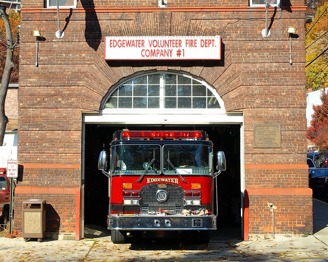 Engine 1 at Volunteer Fire Department Building, Edgewater New Jersey