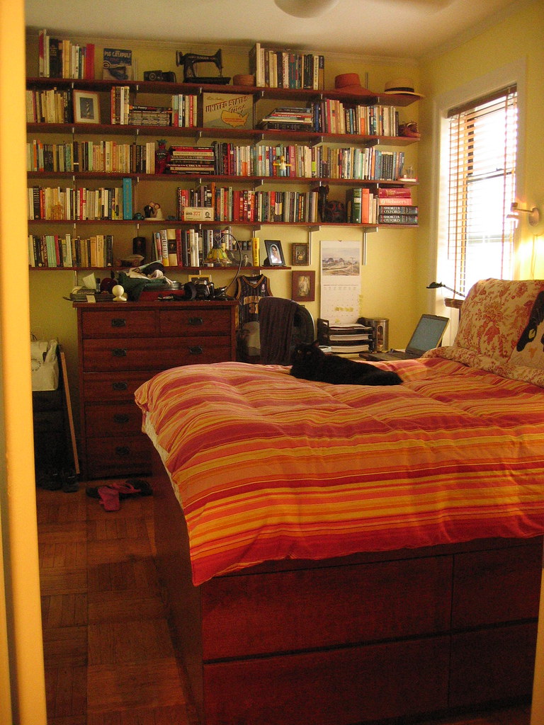 turning bedroom into office new bed w/ shelves to match th… Flickr