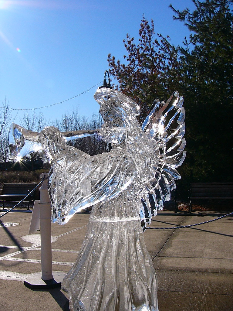 Ice sculpture It's safe in the sunlight today the temper… Flickr