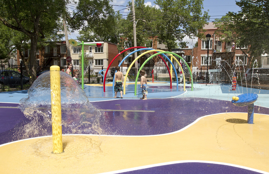 Inauguration des jeux d'eau au parc Bélair Arrondissement de Villeray