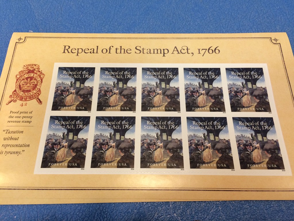 Repeal of the Stamp Act Stamps The definition of "irony," … Flickr