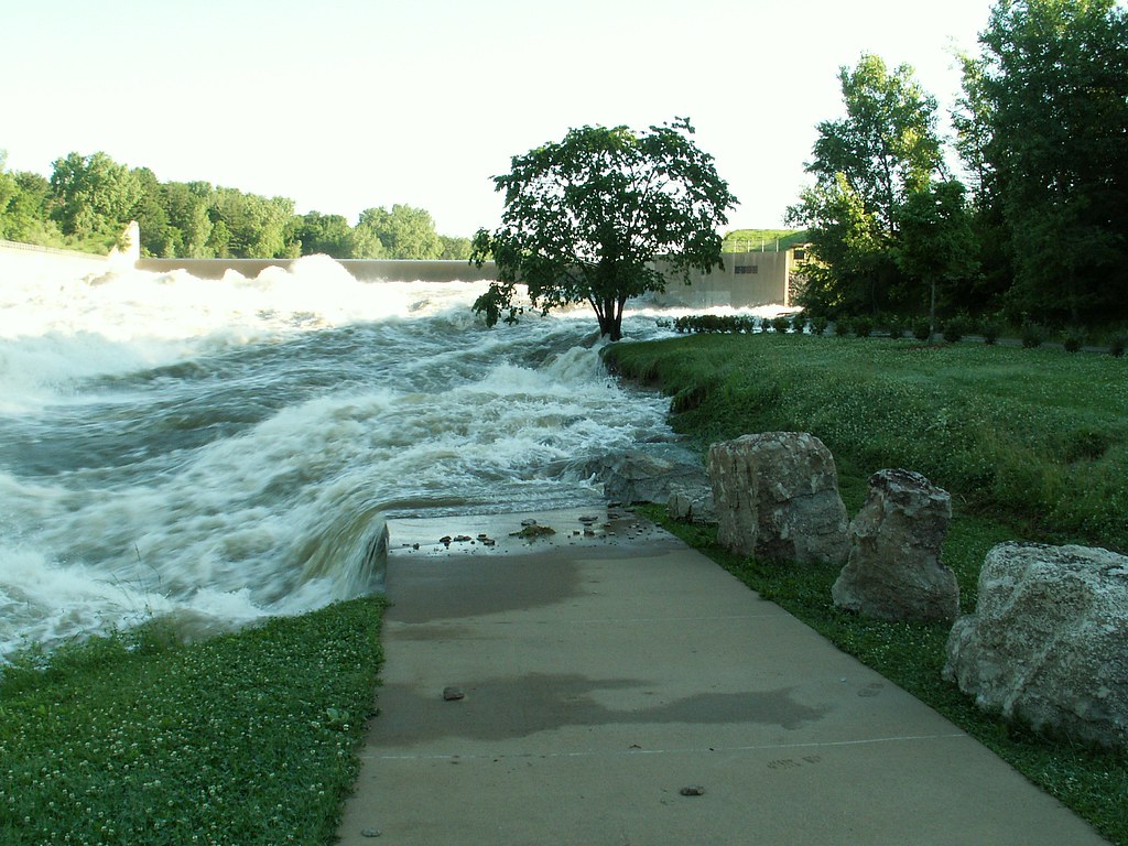 Coralville Dam flooding Water flows over the spillway at C… Flickr