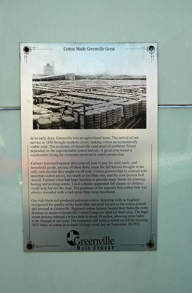Cotton Made Greenville Great Historic marker located in Gr… Flickr