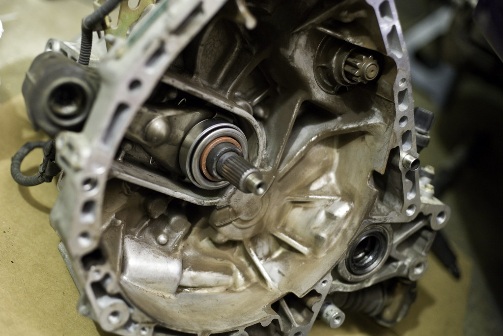 The transmission New throwout bearing installed. Minwary Flickr