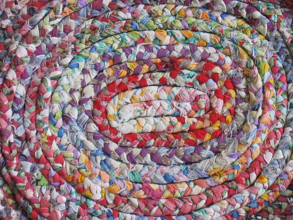 braided rag rug 1st attempt to make a rag rug, ca. 1993 dmatp Flickr