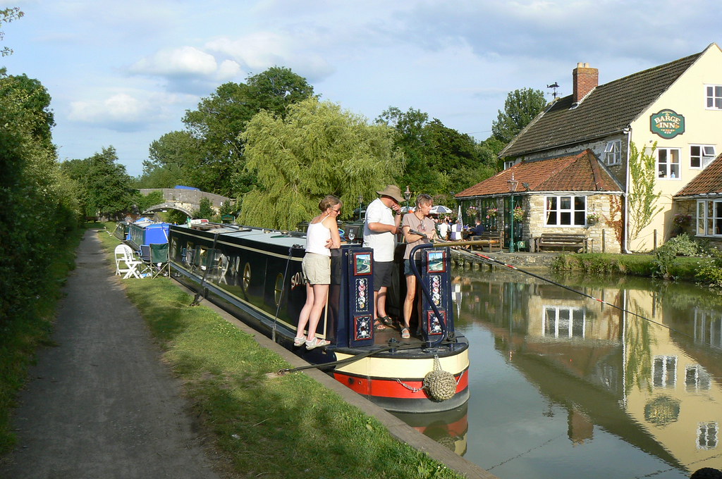Sonata moored at the Barge Seend After two bottles of