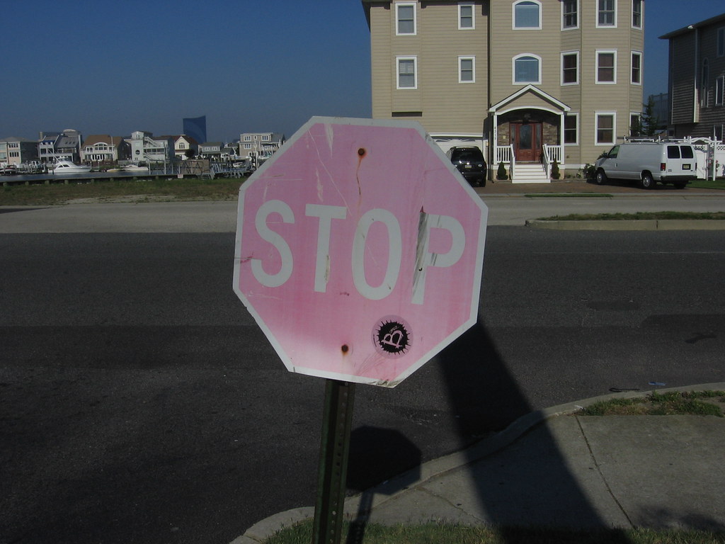 Pink Stop Sign