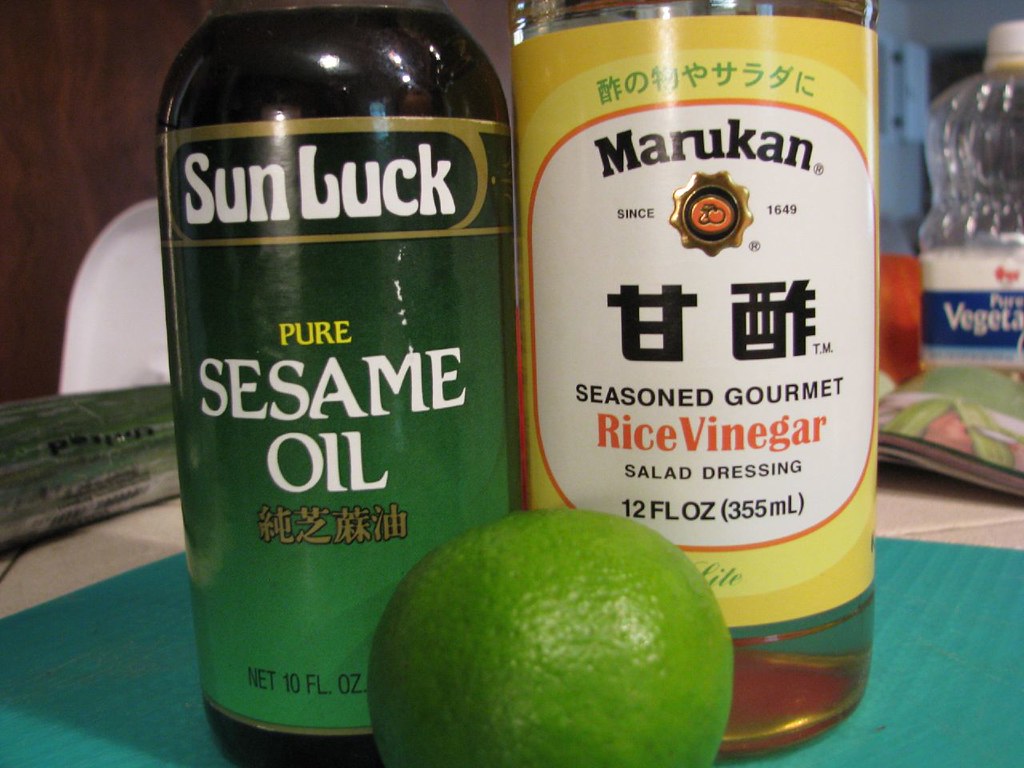 sesame oil, rice vinegar, lime Rhonda Flickr