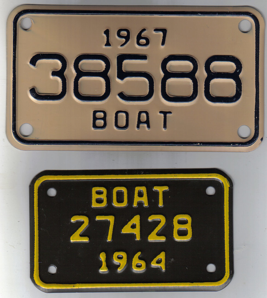 MICHIGAN 1964 and 1967 BOAT LICENSE plates Two Michigan bo… Flickr