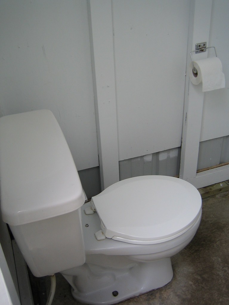 Out House Seriously! In a clean outhouse with a flushing t… Flickr
