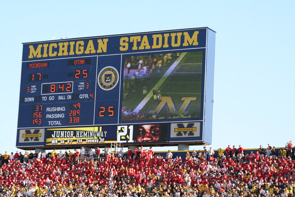 Replay of Touchdown on Scoreboard, University of Michigan … Flickr