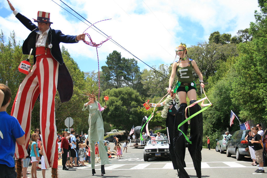 Uncle Sam on stilts, Woodacre 4th of July Parade Marla Showfer Flickr